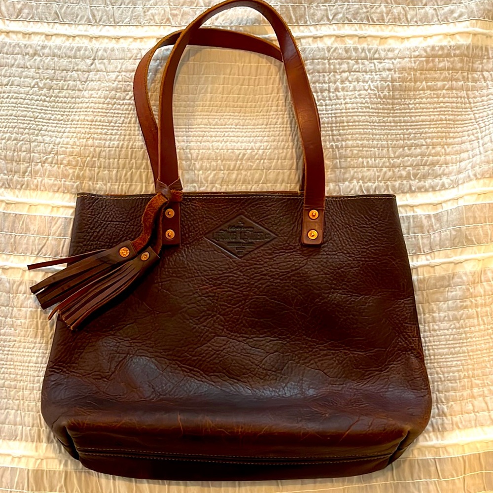 Beautiful all leather satchel bag from Lifetime Leather in a rich deep brown
